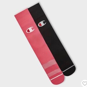 2 pairs Over the calf kids shoe size 10.5K-4Y
One pair pink 
One pair black